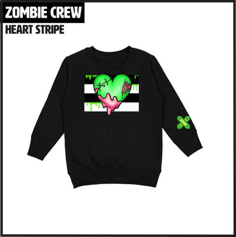 Zombie HEART Crew Sweatshirt, Black