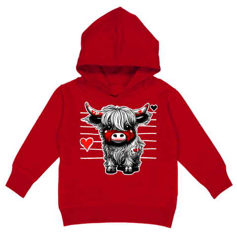 Highland Cow Love Hoodie, Red (Toddler, Youth, Adult)