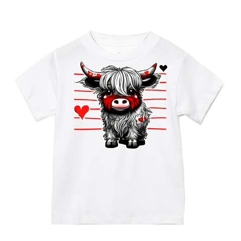 Highland Cow Love Tee, White (Infant, Toddler, Youth, Adult)