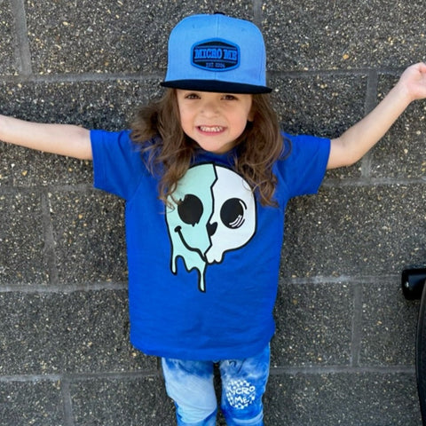 *Drip Happy Skull Tee, Royal  (Infant, Toddler, Youth, Adult)