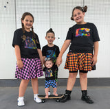 MTO- ARTIE Skater Skirt, Neon Ombre Checks (Mulitiple Options)