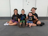 Neon Red Panda Tee, Black  (Baby, Kids, Adult)