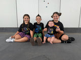 Neon Red Panda Tee, Black  (Baby, Kids, Adult)