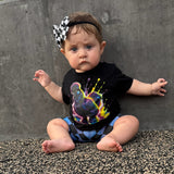 Neon Silkie Chicken Tee, Black  (Baby, Kids, Adult)