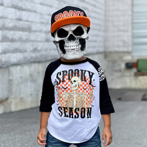 Spooky Season Raglan, W/Blk (Infant, Toddler, Youth, Adult)