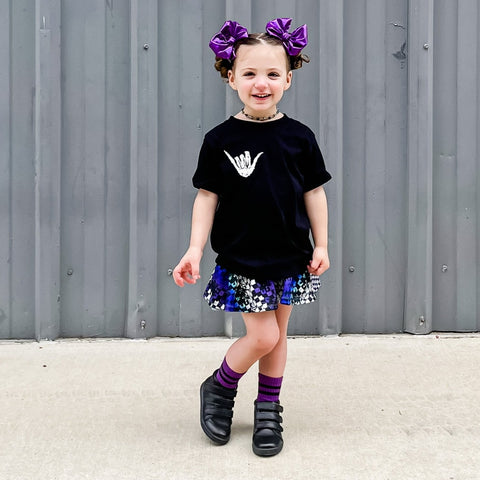 Purple Checker Distressed Skater Skirt (Infant, Toddler, Youth)