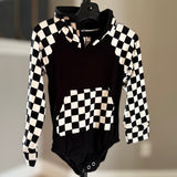 (BAMBOO) Checkerboard EMMETT Hooded Romper (Infant)