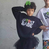 Spooky BABE Crew Sweatshirt, Black (Toddler, Youth, Adult)