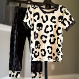 (BAMBOO)  Skull Leopard JULIAN Lounge Set