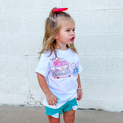 Retro Surf Hannah Tee, White (Infant, Toddler, Youth, Adult)