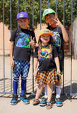 MTO- ARTIE Skater Skirt, Neon Ombre Checks (Mulitiple Options)