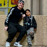 RTS-Checker Denim Pants, Black & White