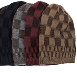 Mono Checks Beanie, Burgundy  (Medium/Large)