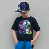 Neon Skull Tee, Black  (Baby, Kids, Adult)