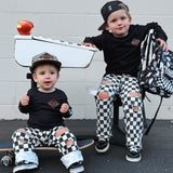 RTS-Checker Denim Pants, Black & White