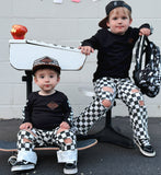 RTS-Checker Denim Pants, Black & White