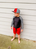 Bright Green Checker ETHAN SWIM Shorts (Toddler-Youth)