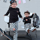 RTS-Checker Denim Pants, Black & White