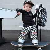 RTS-Checker Denim Pants, Black & White
