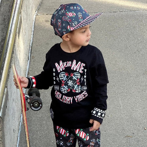 Holiday Vibes LS Shirt, Black  (Infant, Toddler, Youth)