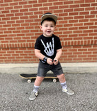 *Rock On GLOW Tee, Black   (Infant, Toddler, Youth, Adult)