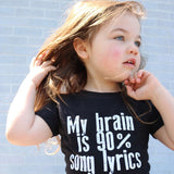 Song Lyrics Tee, BLACK  (Baby, Kids, Adult)