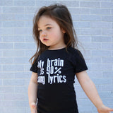 Song Lyrics Tee, BLACK  (Baby, Kids, Adult)