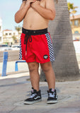 Bright Green Checker ETHAN SWIM Shorts (Toddler-Youth)