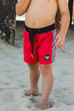 Bright Green Checker ETHAN SWIM Shorts (Toddler-Youth)