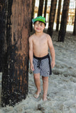 Bright Green Checker ETHAN SWIM Shorts (Toddler-Youth)