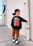 Falloween Checks Crew Sweatshirt, Black  (Toddler, Youth, Adult)