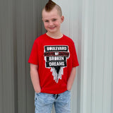 Boulevard of Dreams Tee, RED  (Baby, Kids, Adult)