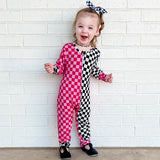 (BAMBOO)  Pink Checkerboard ARROW Zippy (Infant,Toddler)