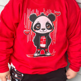 Panda Hoodie, Red (Toddler, Youth, Adult)