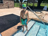 Bright Green Checker ETHAN SWIM Shorts (Toddler-Youth)