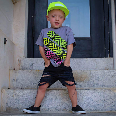 Neon Skateboards Tee, Charc (Infant, Toddler, Youth, Adult)
