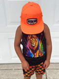Neon Lion Tank, Black  (Baby, Kids, Adult)