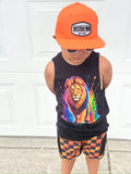 Neon Lion Tank, Black  (Baby, Kids, Adult)