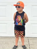 Neon Lion Tank, Black  (Baby, Kids, Adult)