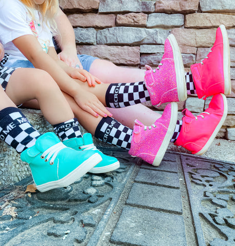 MM CHECKERBOARD Sockz, B/W (Infant, Toddler Youth)