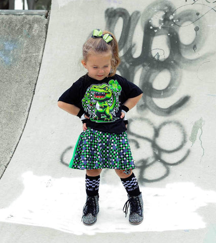 STP Dino Checks  Tee, Black