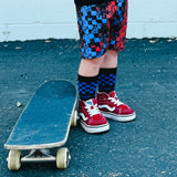 MM CHECKERBOARD Socks, Black/Royal (Infant, Toddler Youth)