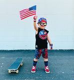 MM CHECKERBOARD Socks, Black/Royal (Infant, Toddler Youth)