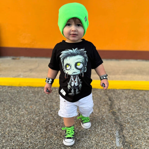 Zombie Toon Tee, Black   (Infant, Toddler, Youth, Adult)