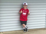 Baseball Drip Tee, Red (Infant, Toddler, Youth, Adult)