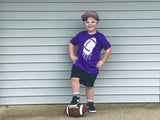 Football Drip Tee, Purple  (Infant, Toddler, Youth, Adult)