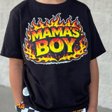 Mama's Boy Flames Tees  (Baby, Kids, Adult)
