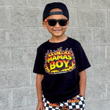 Mama's Boy Flames Tees  (Baby, Kids, Adult)