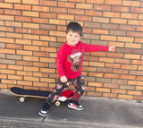 Cow Santa Long Sleeve Shirt, Red  (Infant, Toddler, Youth, Adult)