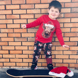 Cow Santa Long Sleeve Shirt, Red  (Infant, Toddler, Youth, Adult)